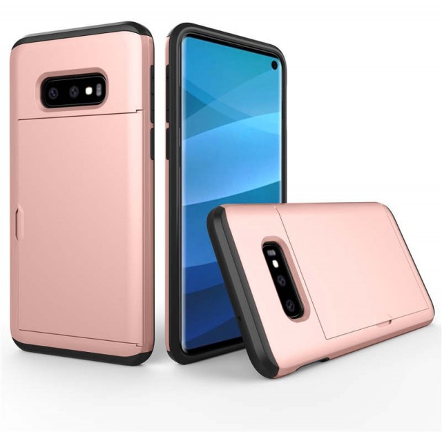 Hybrid TPU + PC Deksel plass til kort Samsung Galaxy S10e Roségull