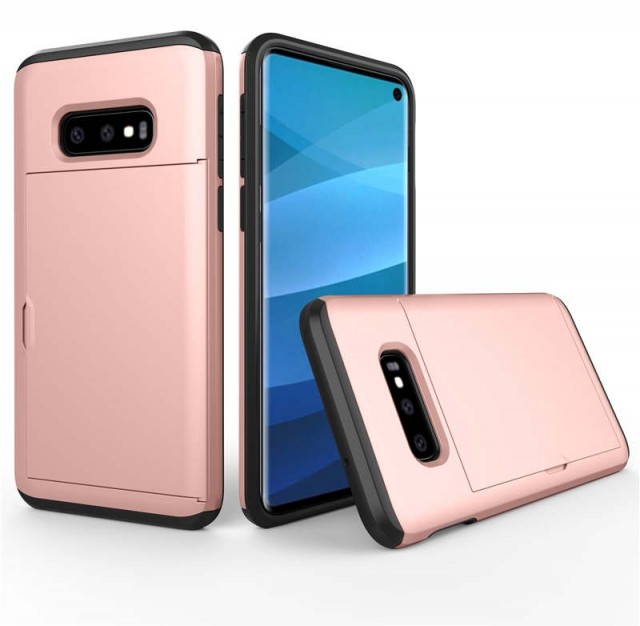 Lux Hybrid TPU + PC Deksel plass til kort Galaxy S10e Roségull