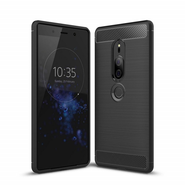 Tech-Flex TPU Deksel Carbon Xperia XZ2 Premium svart