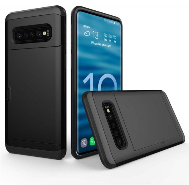 Hybrid TPU + PC Deksel plass til kort Samsung Galaxy S10 plus svart