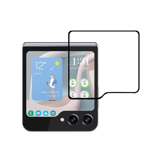 Herdet glass skjermbeskytter Samsung Galaxy Z Flip 5 5G svart kant