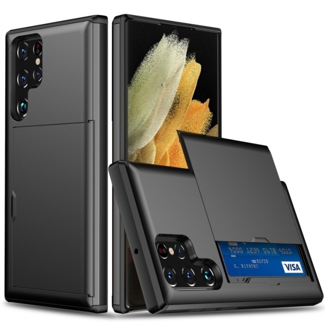 Hybrid TPU + PC Deksel plass til kort Samsung Galaxy S24 Ultra 5G svart