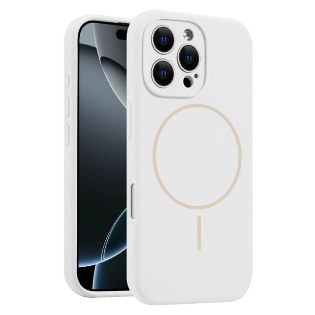 Tech-Flex silikon Deksel for iPhone 16 Pro MagSafe hvit