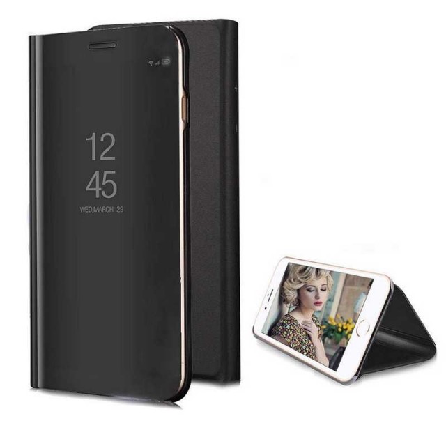 Mirror View Flip deksel for iPhone 7/8/SE (2020/2022) svart