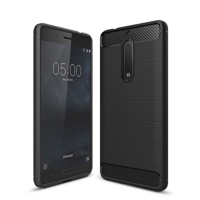 Tech-Flex TPU Deksel Carbon Nokia 5 svart