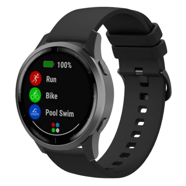 Klokkereim Silikon universal 18mm svart