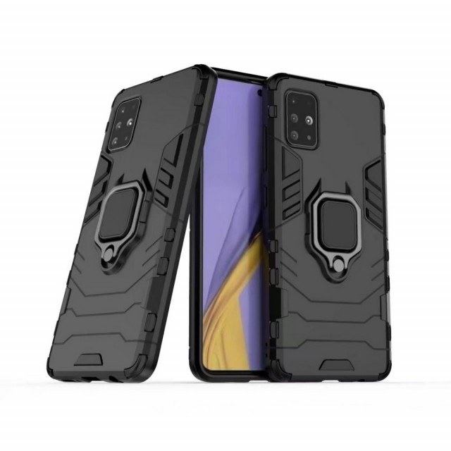 Panther TPU + PC Deksel med Ring Grep Galaxy A71 svart