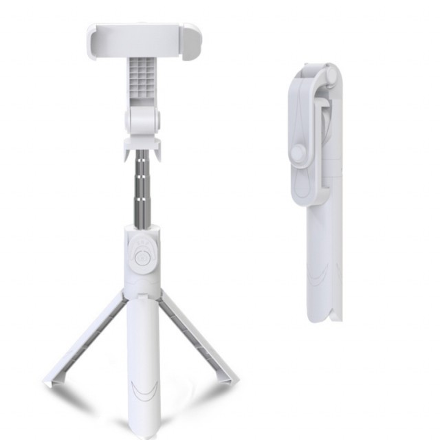 Selfiestang med Tripod og Bluetooth-fjernkontroll - hvit