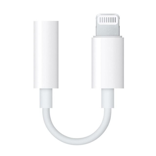 Apple Lightning til 3.5mm jack adapter - hvit