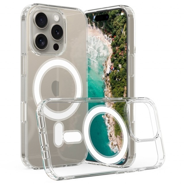 Tech-Flex TPU Deksel iPhone 16 Pro MagSafe Gjennomsiktig