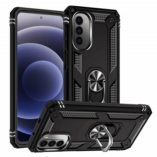 Armor TPU + PC Deksel med Ring Grep Motorola Moto G52 svart