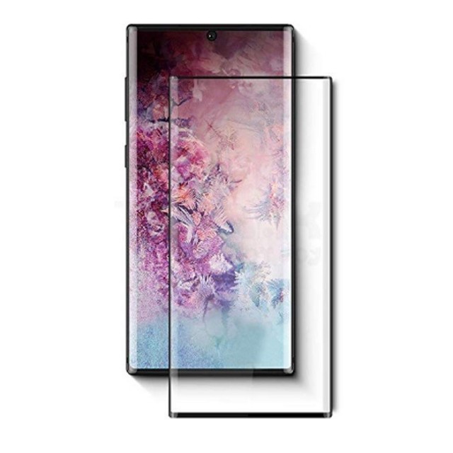 Herdet glass 3D Buet skjermbeskytter heldekkende Galaxy Note 10 svart kant