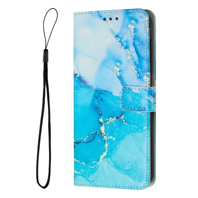 Lommebok deksel for Samsung Galaxy A18 blå marmor