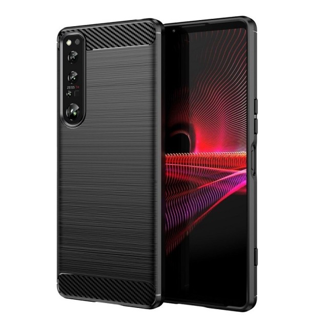 Tech-Flex TPU Deksel Carbon for Sony Xperia 1 IV svart