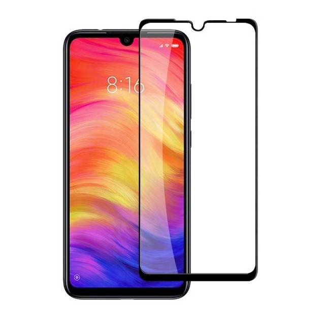 Herdet Glass skjermbeskytter heldekkende Redmi Note 8 svart kant