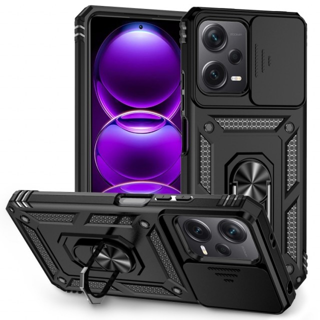 Tech-Flex TPU + PC Deksel med Ring Grep Xiaomi Redmi Note 12 5G svart