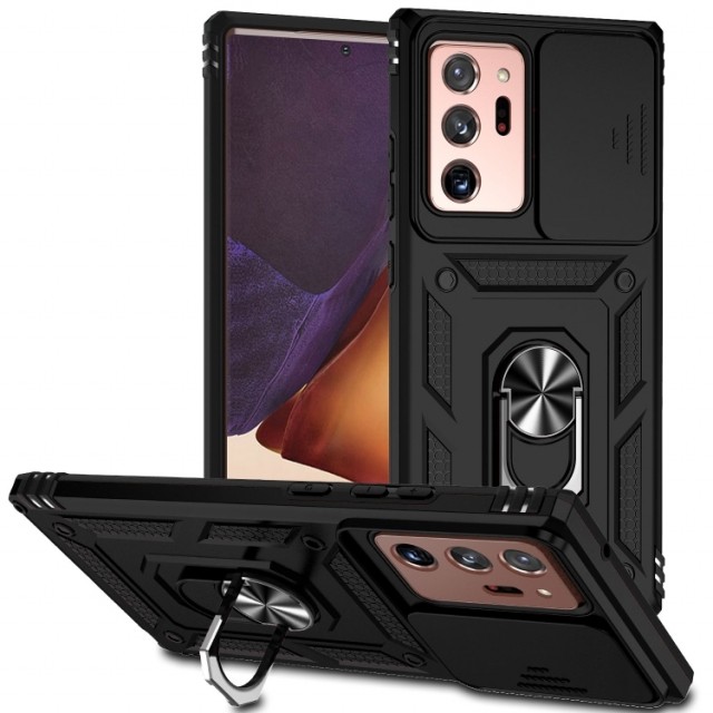 Tech-Flex TPU + PC Deksel med Ring Grep Samsung Galaxy Note 20 Ultra svart