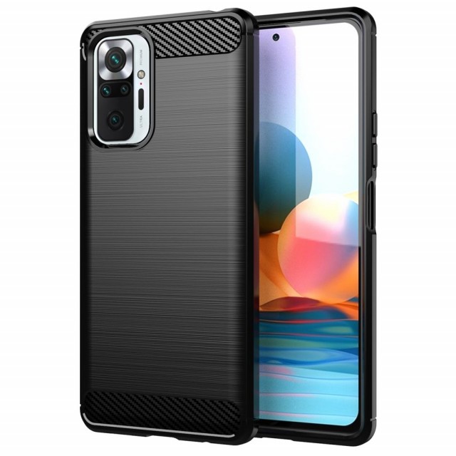 Tech-Flex TPU Deksel Carbon for Xiaomi Redmi Note 10 Pro svart