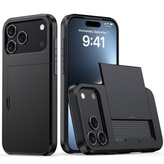 Hybrid Deksel plass til kort iPhone 18 Pro svart