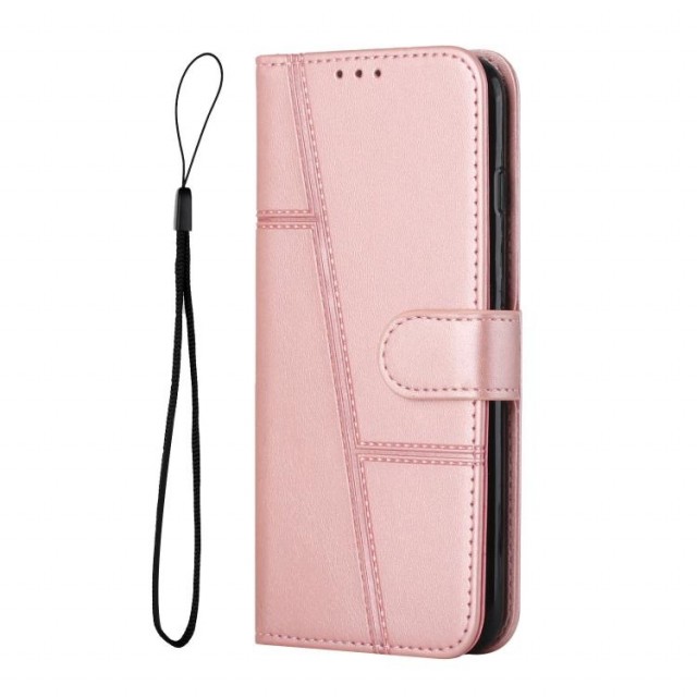 Lommebok deksel Stitching for Samsung Galaxy S25 FE 5G Roségull