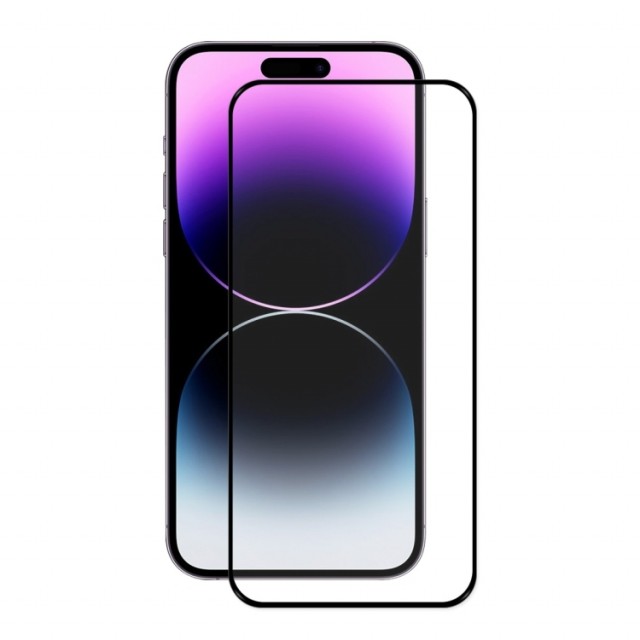 Enkay Hat-Prince herdet Glass med skjermbeskytter iPhone 14 Pro Max svart kant