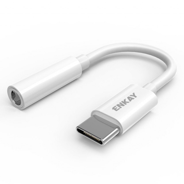 ENKAY USB-C til 3,5 mm Audio Adapter - Hvit