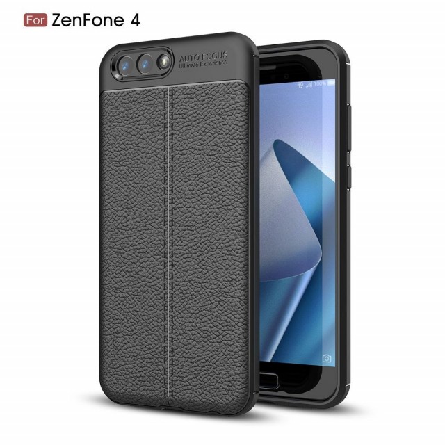 Tech-Flex TPU Deksel med PU-lær mønster Asus ZenFone 4 svart