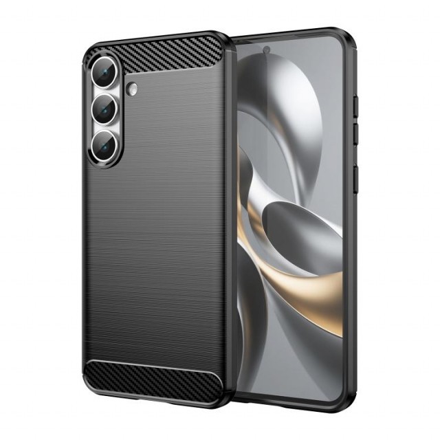 Tech-Flex TPU Deksel Carbon for Samsung Galaxy S25 FE 5G svart