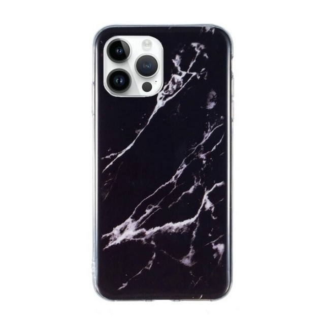 Fashion TPU Deksel iPhone 14 Pro Max - Svart Marmor