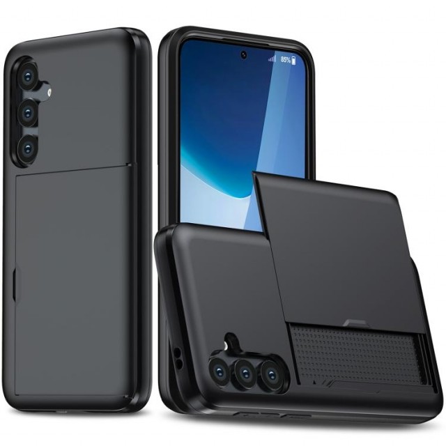 Hybrid TPU + PC Deksel plass til kort Samsung Galaxy S25 FE 5G svart