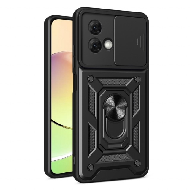 Tech-Flex TPU + PC Deksel med Ring Grep Motorola Moto G84 5G svart