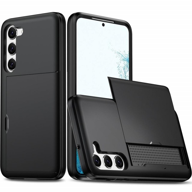 Hybrid TPU + PC Deksel plass til kort Samsung Galaxy S23 5G svart