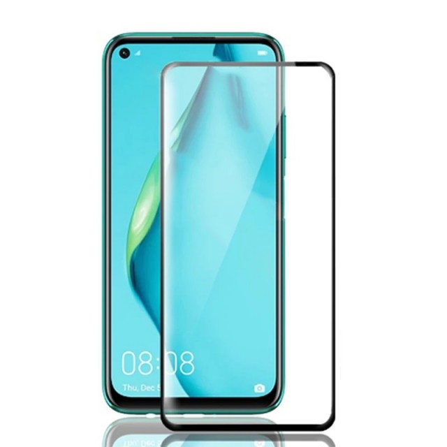 Herdet glass skjermbeskytter heldekkende Huawei P40 Lite svart kant