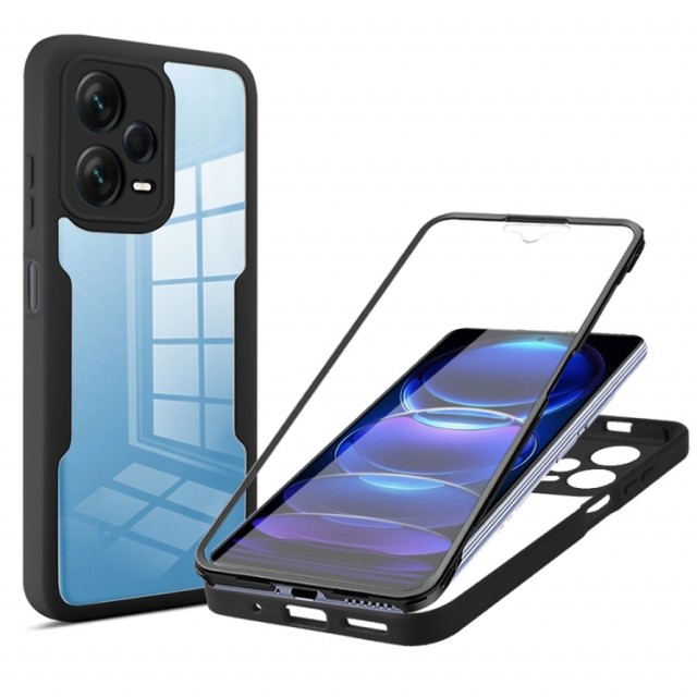 Tech-Flex TPU Deksel 360° beskyttelse for Xiaomi Redmi Note 12 Pro 5G / Poco X5 Pro 5G svart