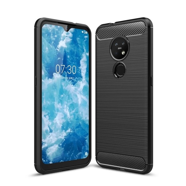 Tech-Flex TPU Deksel Carbon Nokia 6.2/7.2 svart