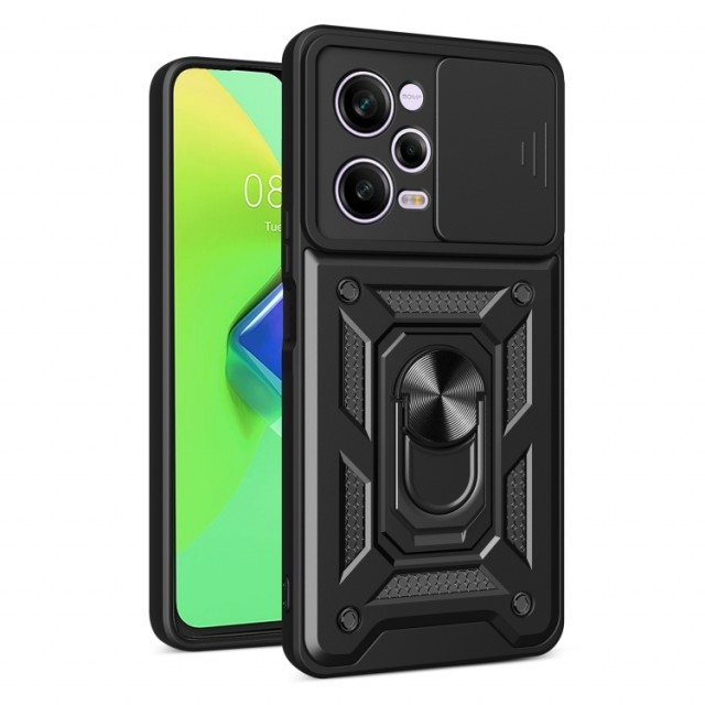 Tech-Flex TPU + PC Deksel med Ring Grep Xiaomi Redmi Note 12 Pro 5G svart