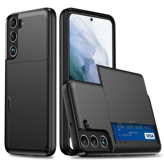 Hybrid TPU + PC Deksel plass til kort Samsung Galaxy S24+ plus 5G svart