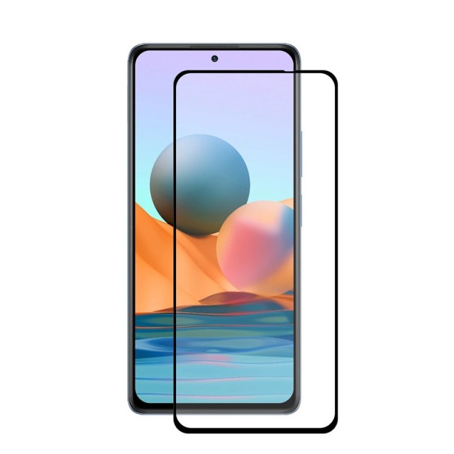 Herdet Glass skjermbeskytter heldekkende Xiaomi Redmi Note 10 Pro svart kant