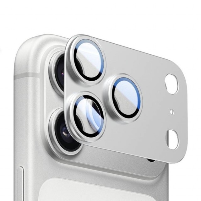 Kalebol kamerabeskyttelse Glass Metall til iPhone 17 Pro Max – Sølv