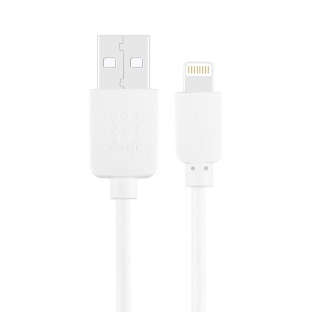 HAWEEL USB-A til 8 Pin Lightning Hurtiglader Kabel, 20W 2m - hvit