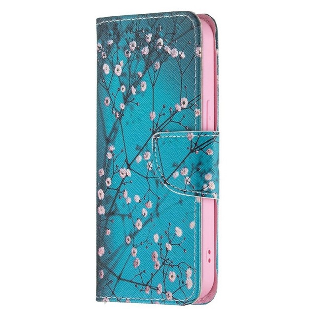 Lommebok deksel for iPhone 13 Pro - Rosa blomster