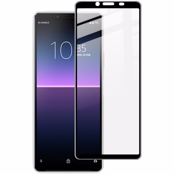 Herdet Glass skjermbeskytter heldekkende Sony Xperia 1 II svart kant