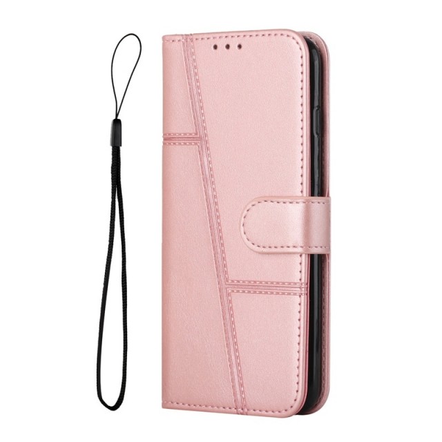 Lommebok deksel Stitching for Samsung Galaxy S26 FE 5G Roségull