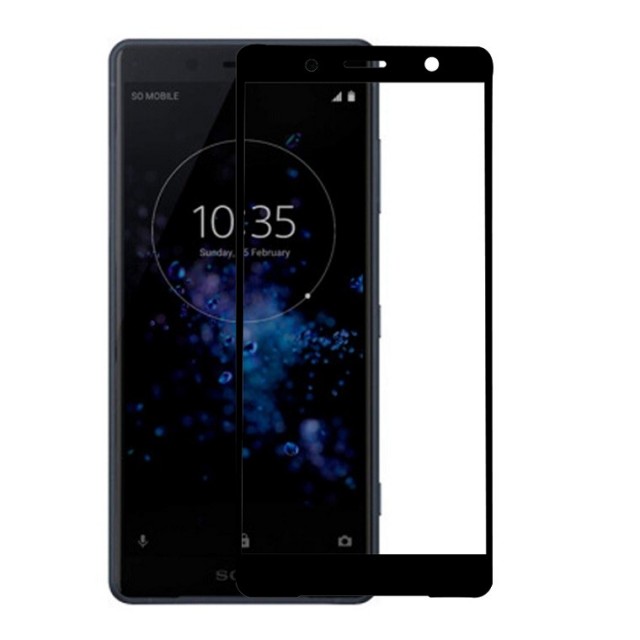 Herdet Glass skjermbeskytter heldekkende Xperia XZ2 Compact svart kant