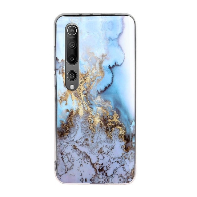 Fashion TPU Deksel for Xiaomi Mi 10/Mi 10 Pro - Blå Marmor