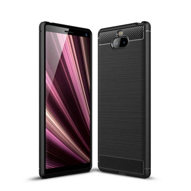 Tech-Flex TPU Deksel Carbon for Sony Xperia 10 svart