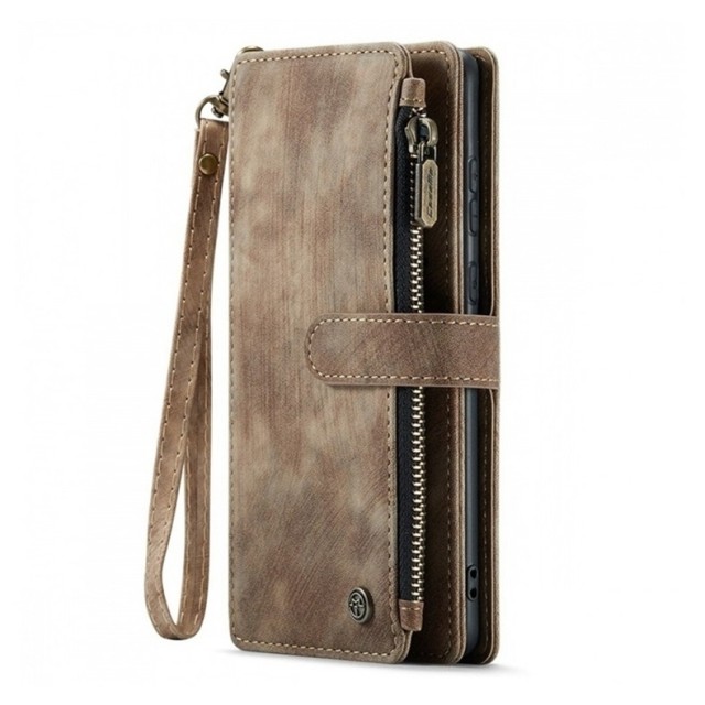 CaseMe multifunksjonell Lommebok deksel Samsung Galaxy S25 Edge 5G brun