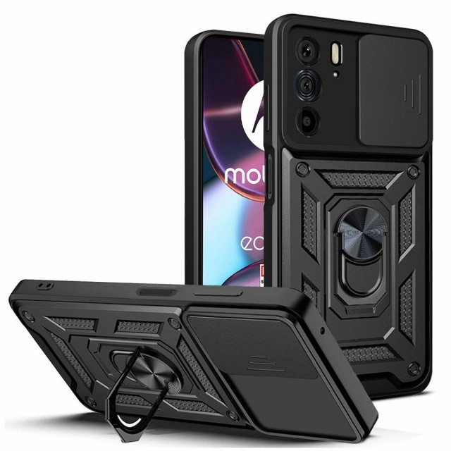 Tech-Flex TPU + PC Deksel med Ring Grep Motorola Edge 30 svart