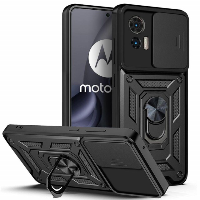 Tech-Flex TPU + PC Deksel med Ring Grep Motorola Edge 30 Neo svart