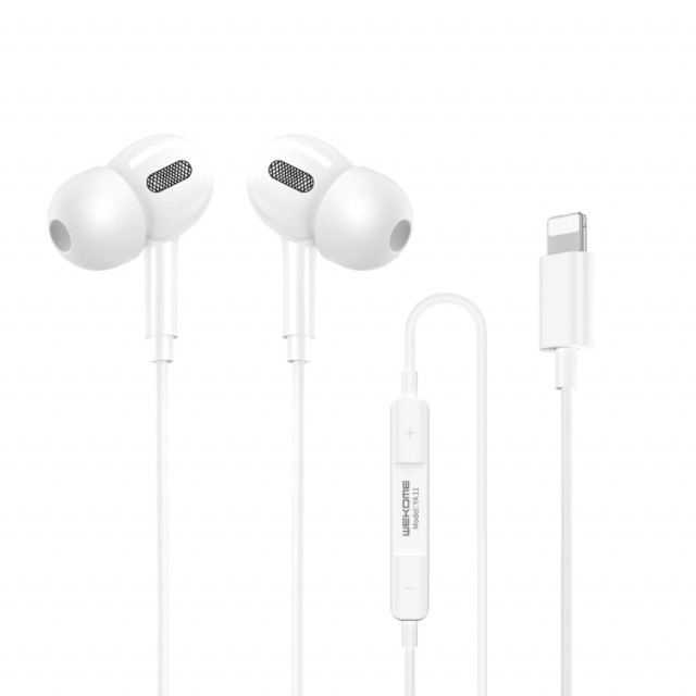 WEKOME In-Ear Øreplugger 8 Pin Lightning hvit